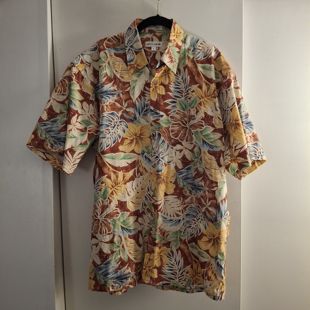 Pierre Cardin Multicolor Floral Men's Short Sleeve Shirt